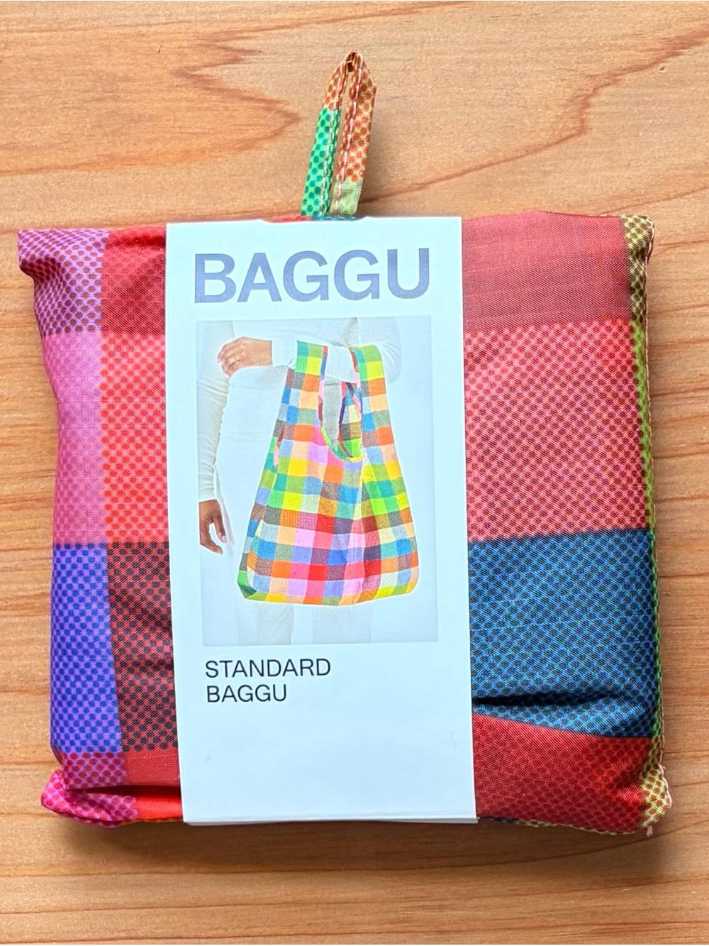 BAGGU Standard Reusable Bag - Madras Rainbow Check